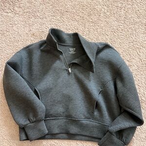 Old Navy Dark Gray Quarter-Zip Pullover Sweatshirt